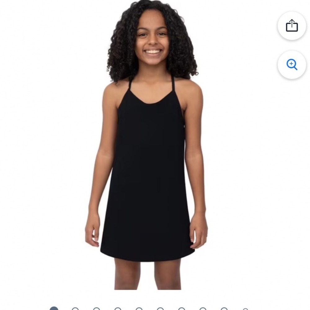 Outdoor Voices Kids Exercise Dress Black Built-in Shorts Size Medium 7/8 Active